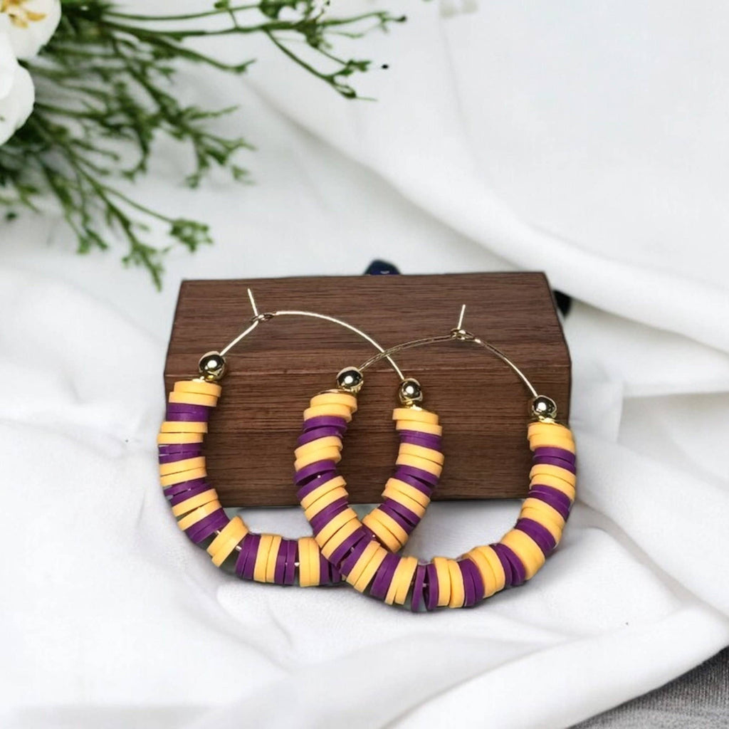 Purple and Gold Game Day Earrings