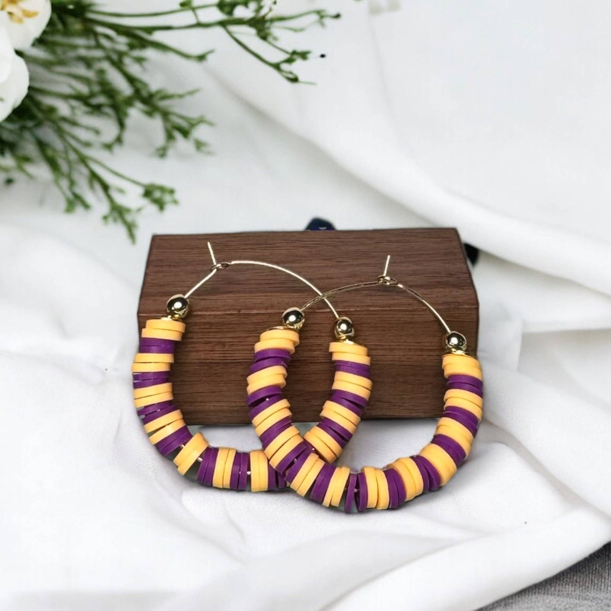 Purple and Gold Game Day Earrings