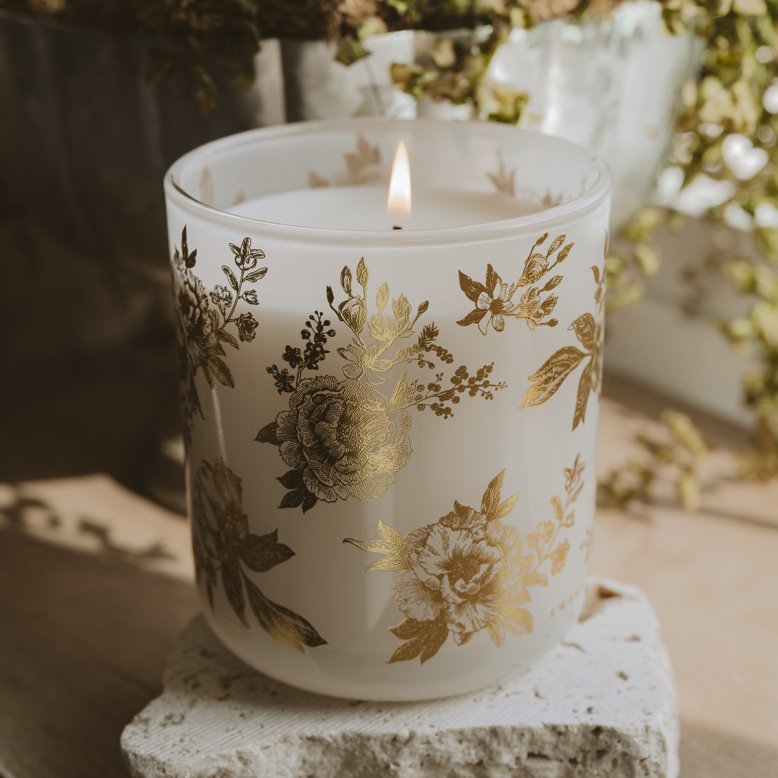 Gold Delft 12 oz Soy Candle - Home Decor