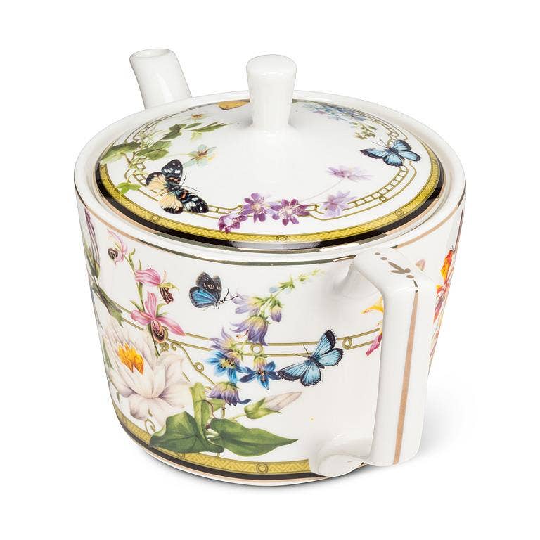 Butterfly Garden Bone China Teapot - 22oz