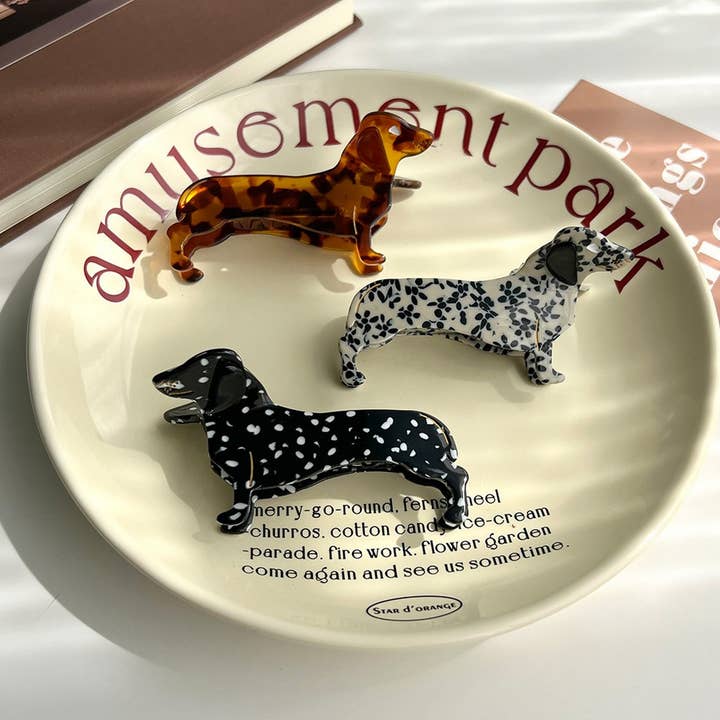Dachshund Dog Acetate Hair Claw Clip - Cute Dog Hair Accessory