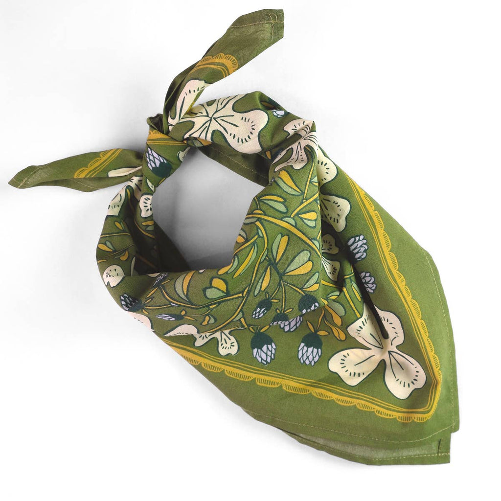 Josephine Cotton Bandana – Green & Lilac