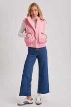 Bomber Style Puffer Vest