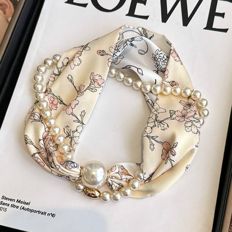 Magnetic Pearl Necklace Scarf