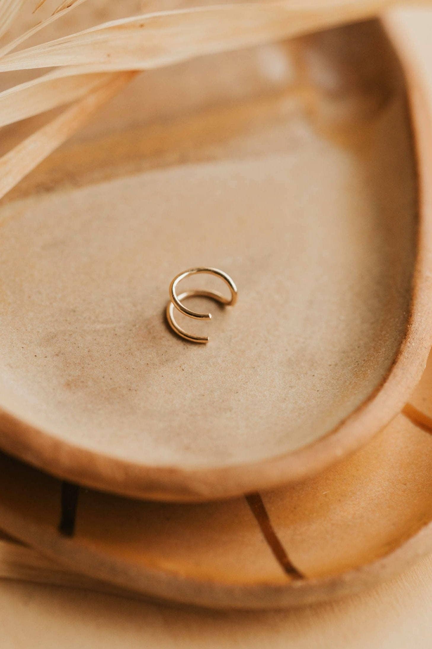 Double Up Ear Cuff | 14kt Gold Fill + Sterling Silver