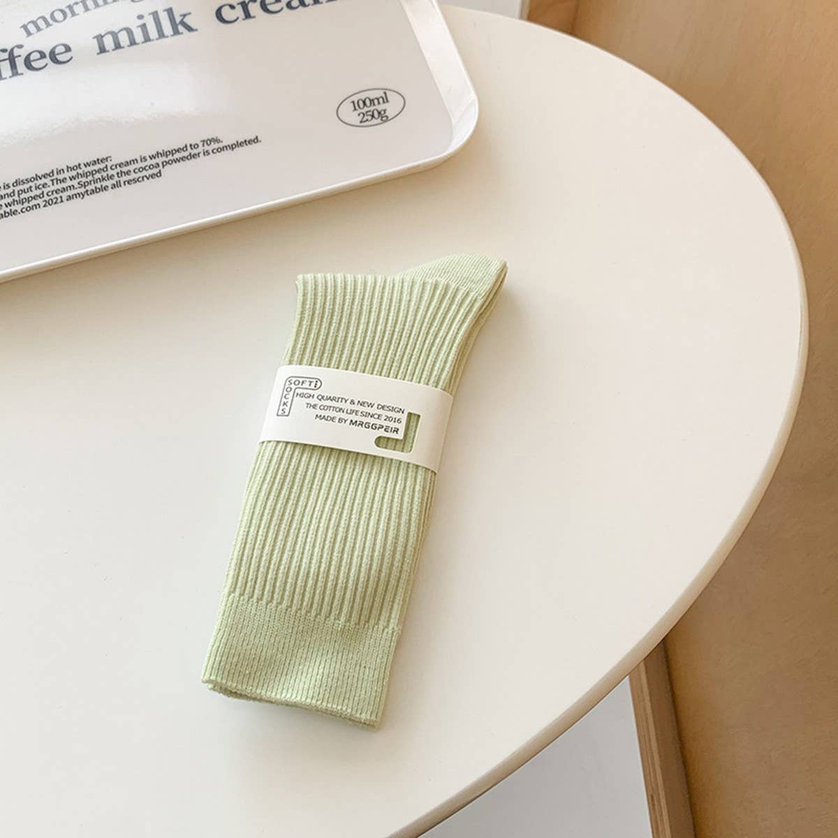 Macaron Cotton Crew Socks