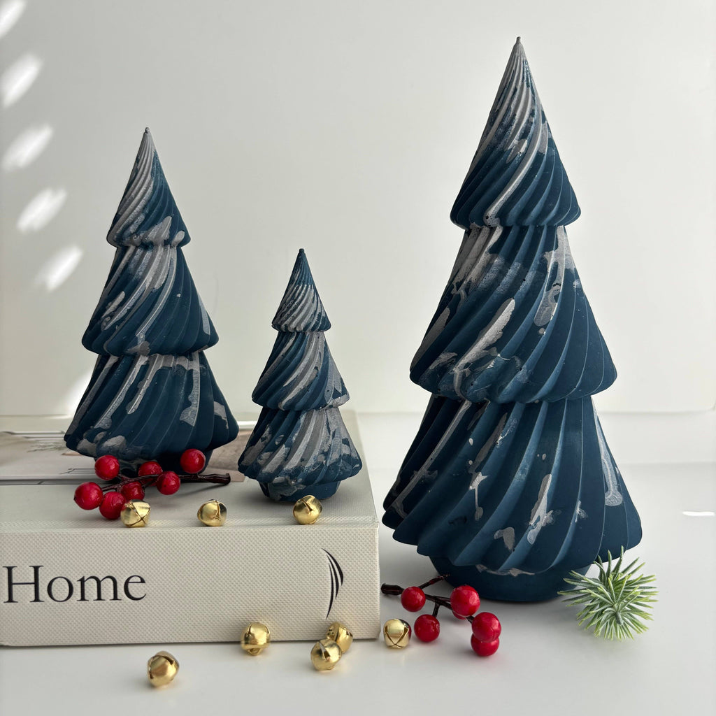 Twist Pines Trio - Concrete Holiday Trees | Christmas Decor