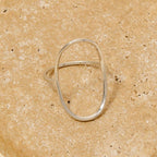 Curved Oval Minimalist Statement Ring