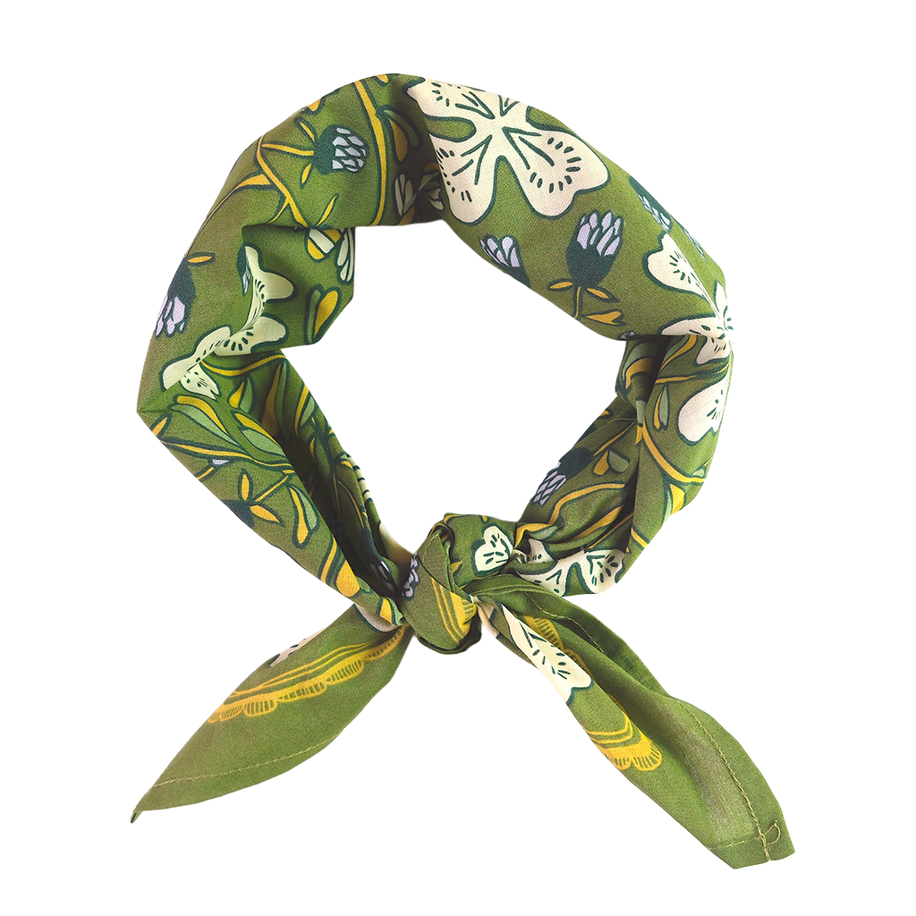 Josephine Cotton Bandana – Green & Lilac