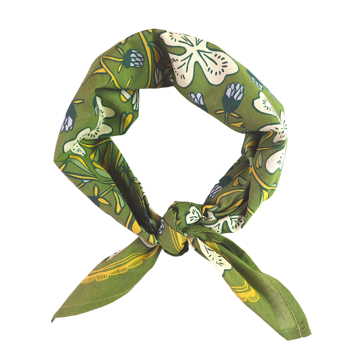 Josephine Cotton Bandana – Green & Lilac