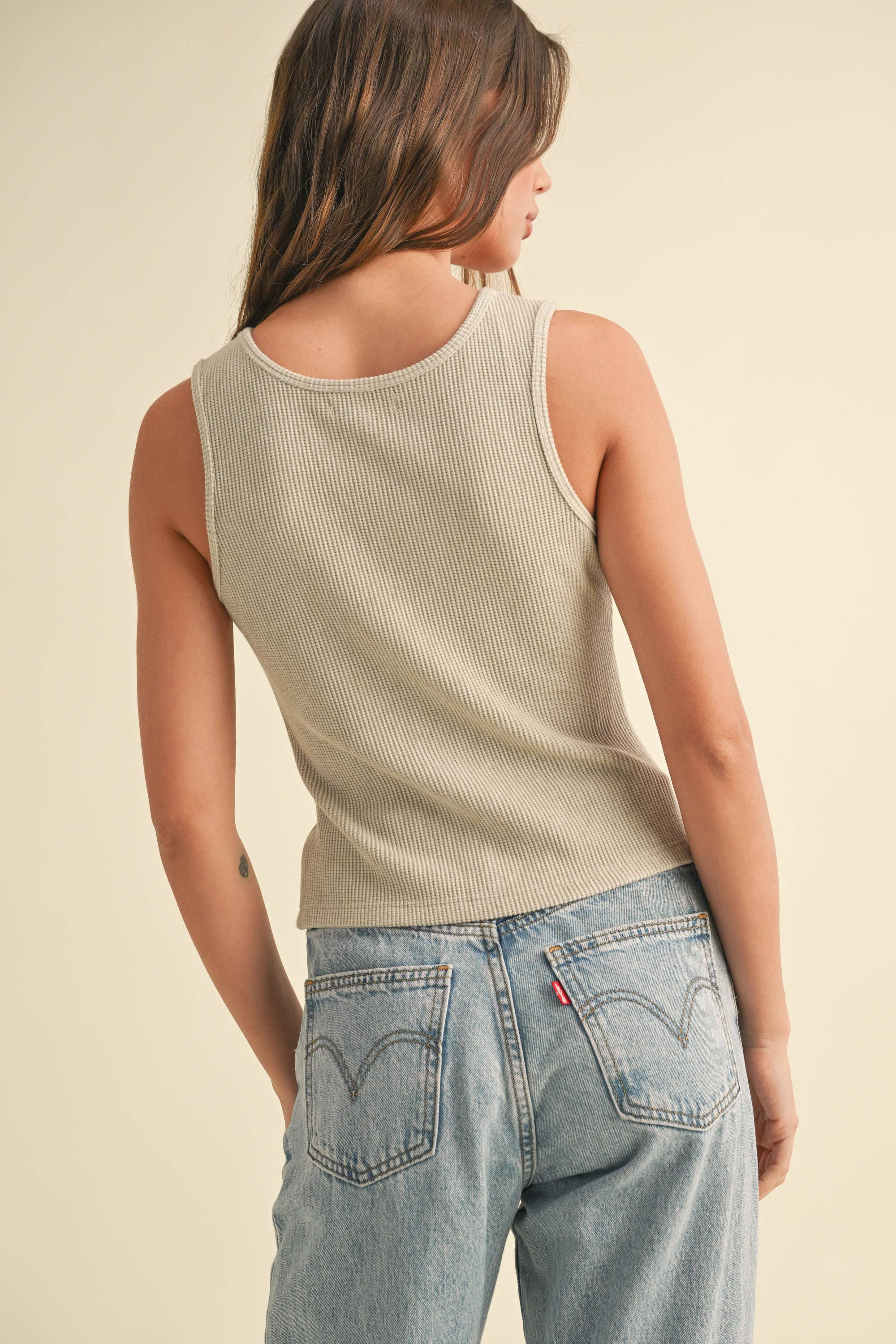 Twist Front Ribbed Tank