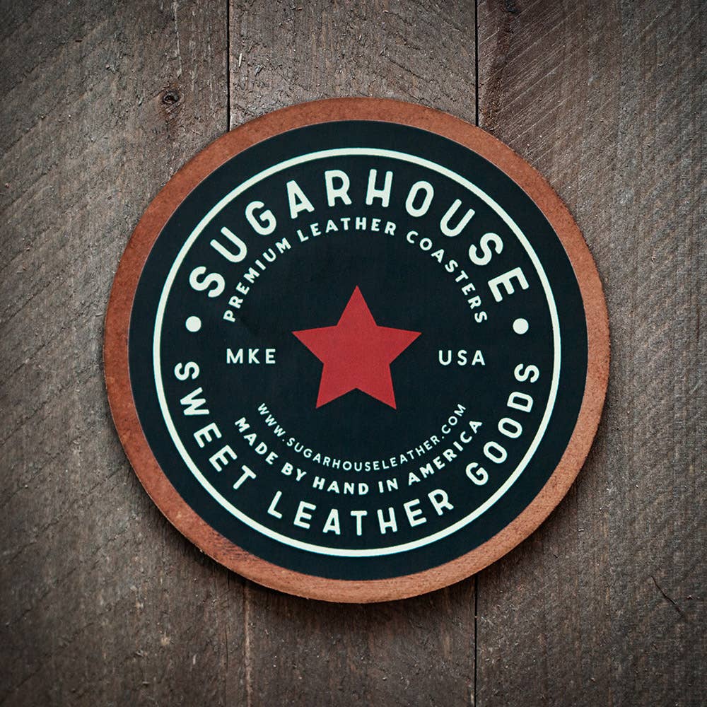 Green Bay Leather Coaster