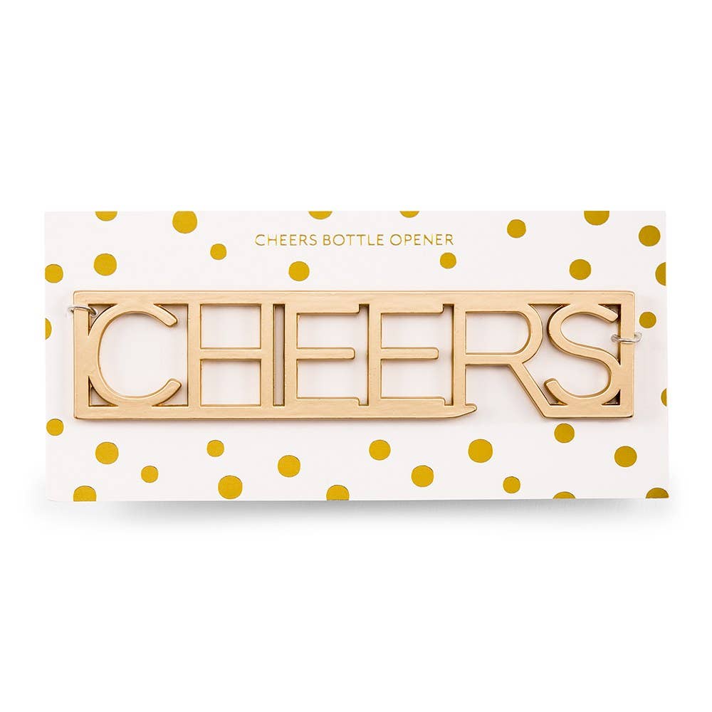 Gold "CHEERS" Bottle Opener - Modern Wedding Favor