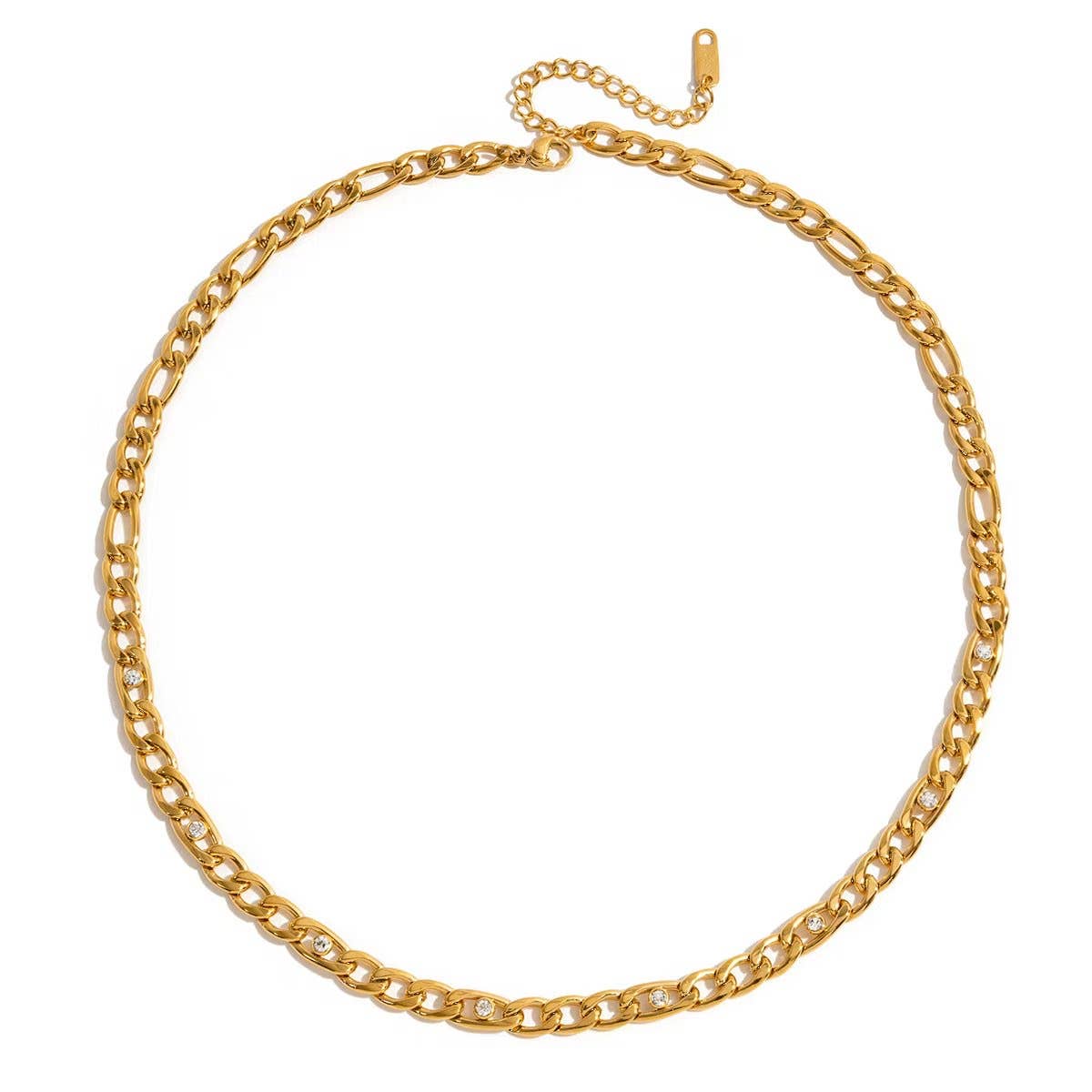 CZ Gold Layered Stainless Steel Necklaces Waterproof