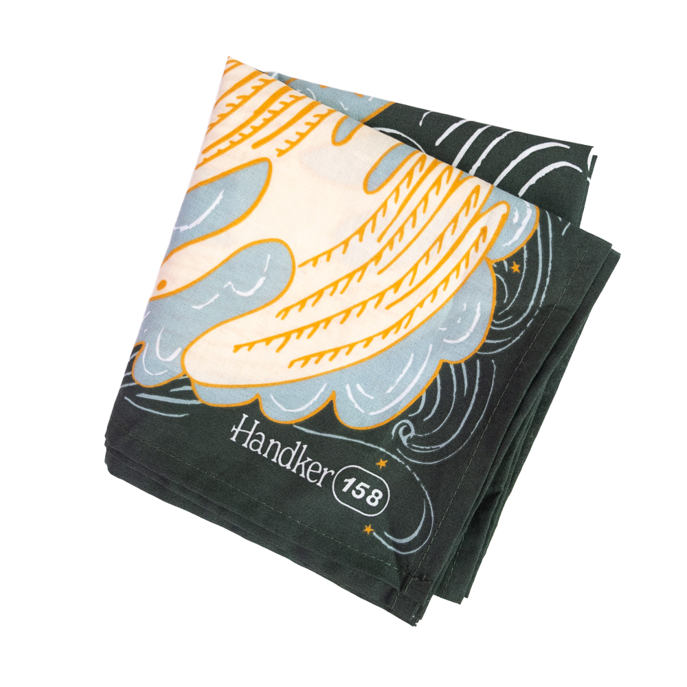 Luna Cotton Bandana – Teal & Orange