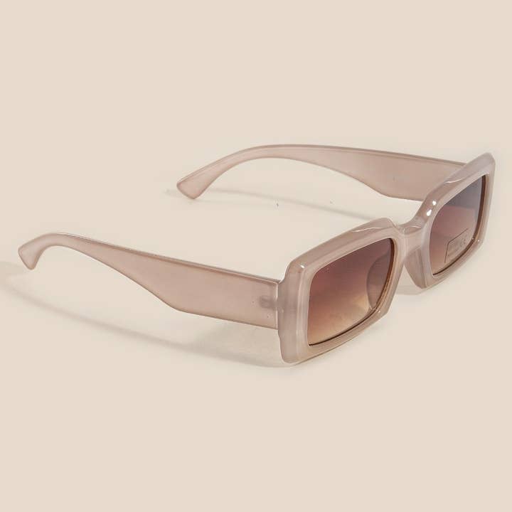 Luxe Thick Frame Rectangle Sunglasses