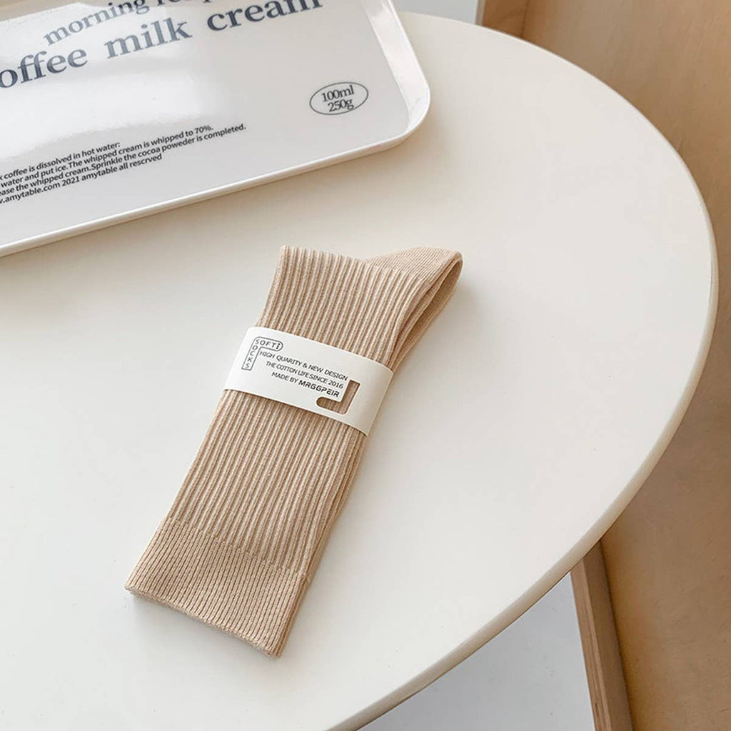 Macaron Cotton Crew Socks