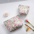 Floral Canvas Cosmetic & Travel Makeup Bag