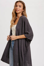 Wide Sleeve Open Front Cardigan