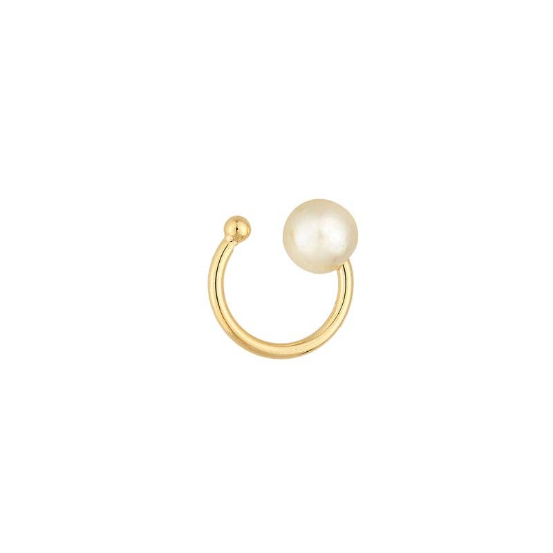 Delicate Pearl Ear Cuff - 18k Gold Filled