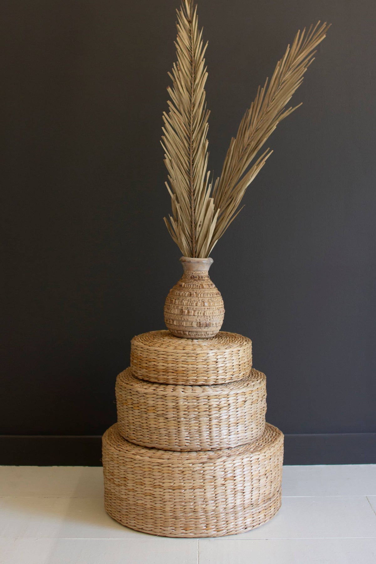 Woven Seagrass Decorative Risers – Set of 3