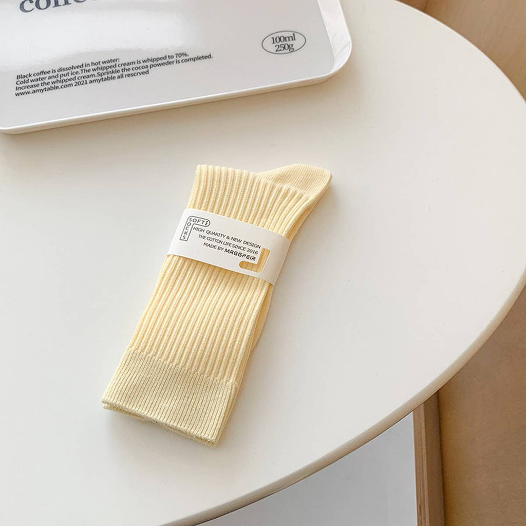 Macaron Cotton Crew Socks