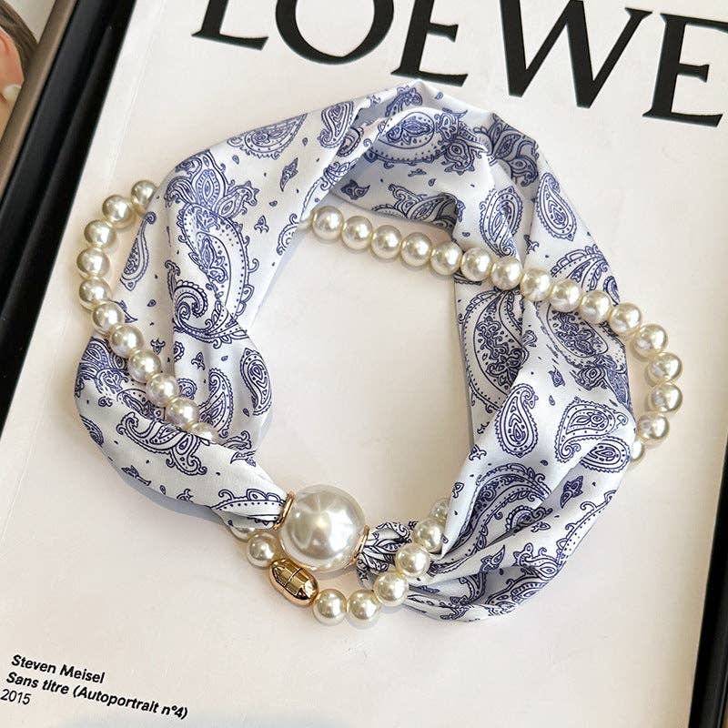 Magnetic Pearl Necklace Scarf
