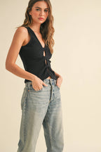 Twist Front Ribbed Tank