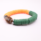 Orange and Green Game Day Football Bracelet