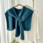 Luxe Solid Knitted Knotted Shawl Wrap