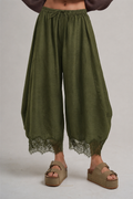 LIGHTWEIGHT BALLOON LEG PANTS WITH DELICATE LACE_JLB80092-01