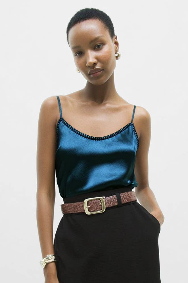 Luxe Whipstitch Satin Cami