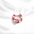 Dark Red and White Game Day Bracelet Stack