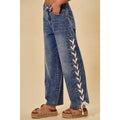 Side Lace Straight Leg Jeans