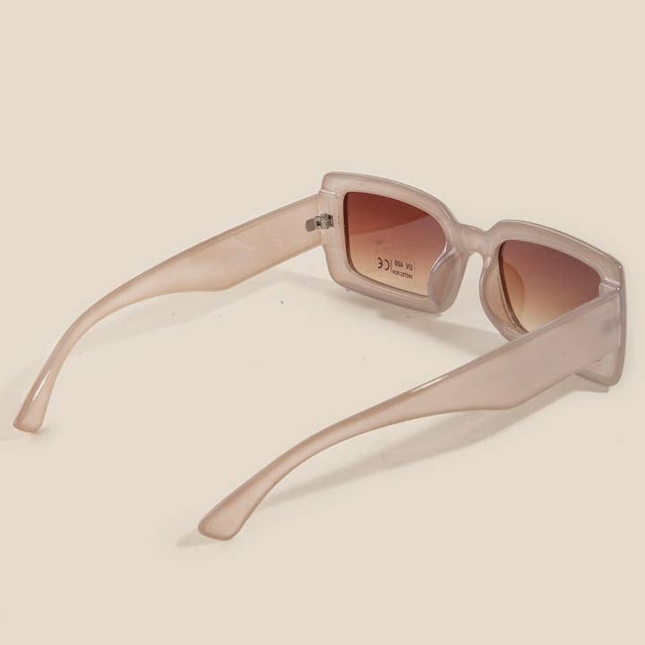 Luxe Thick Frame Rectangle Sunglasses