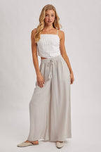 SILKY PALAZZO WIDE LEG PANTS