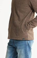 Men's Heathered Knit Full-Zip Jacket – Brown