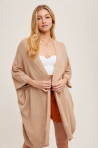 Wide Sleeve Open Front Cardigan