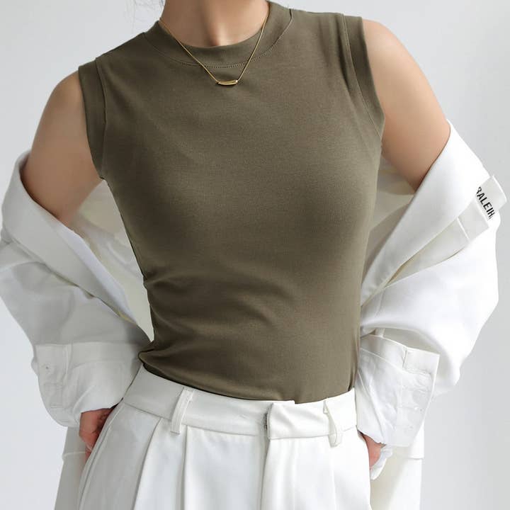 Cotton Round Neck Tank Top