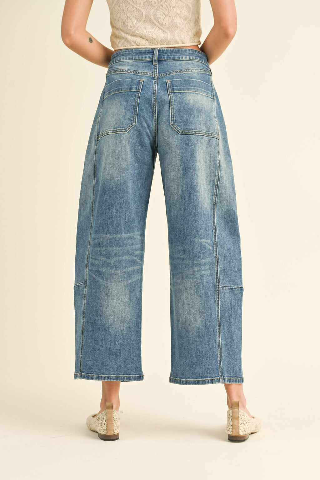Loose Fit Cropped Denim