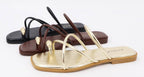 Crisscross Ring Toe Flat Sandals