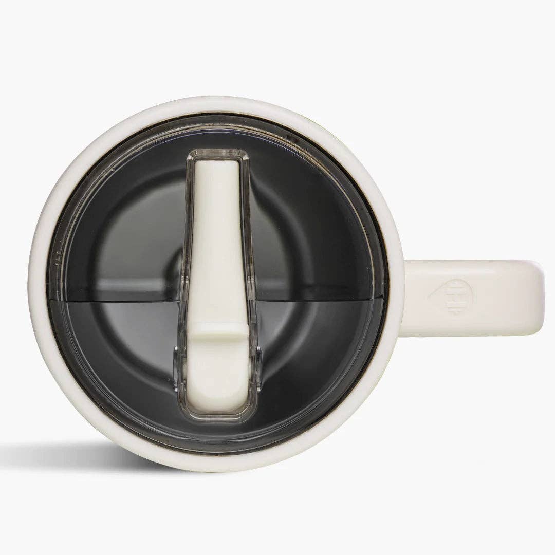 HydroJug Traveler 40 oz Tumbler – Leak Proof Insulated Cup with Handle (Cream)