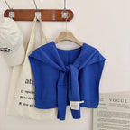 Luxe Solid Knitted Knotted Shawl Wrap