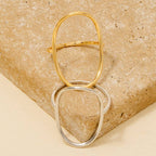 Curved Oval Minimalist Statement Ring