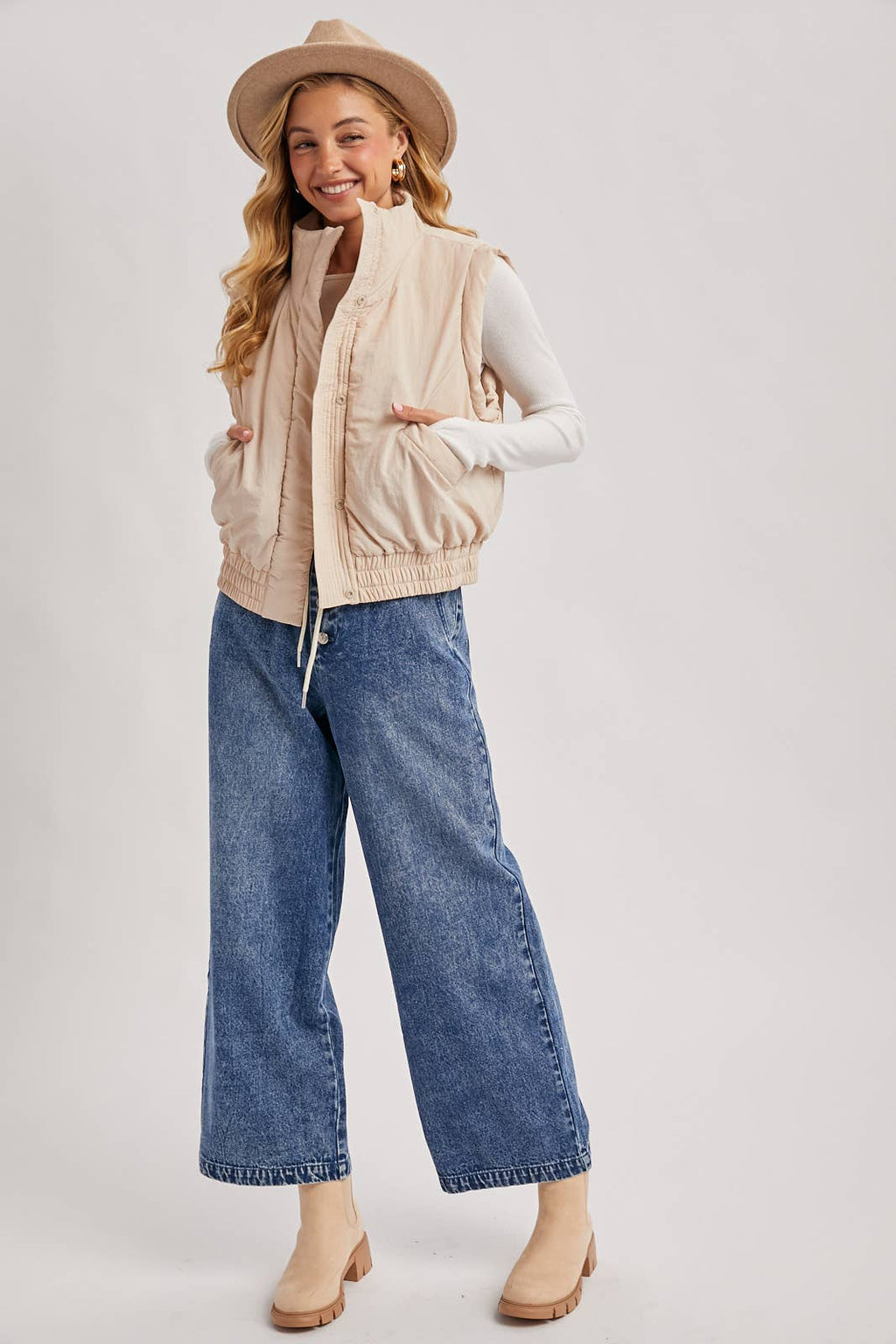Bomber Style Puffer Vest
