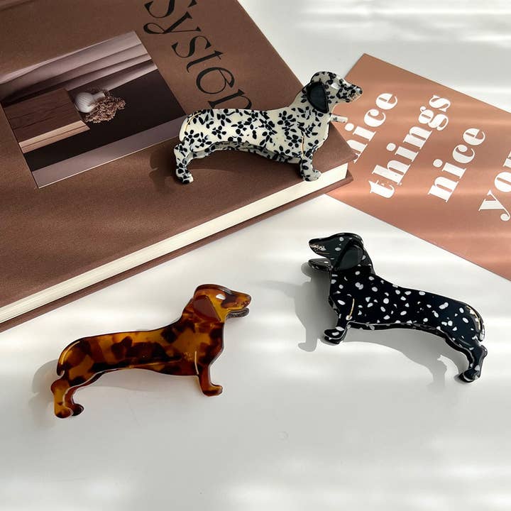 Dachshund Dog Acetate Hair Claw Clip - Cute Dog Hair Accessory