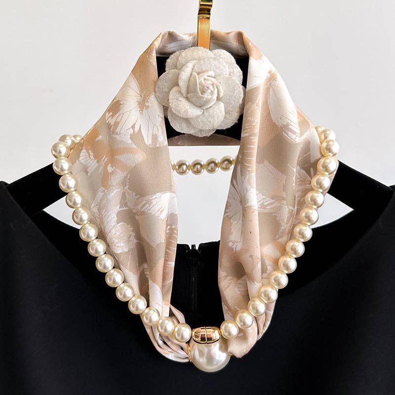 Magnetic Pearl Necklace Scarf