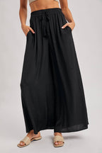 SILKY PALAZZO WIDE LEG PANTS