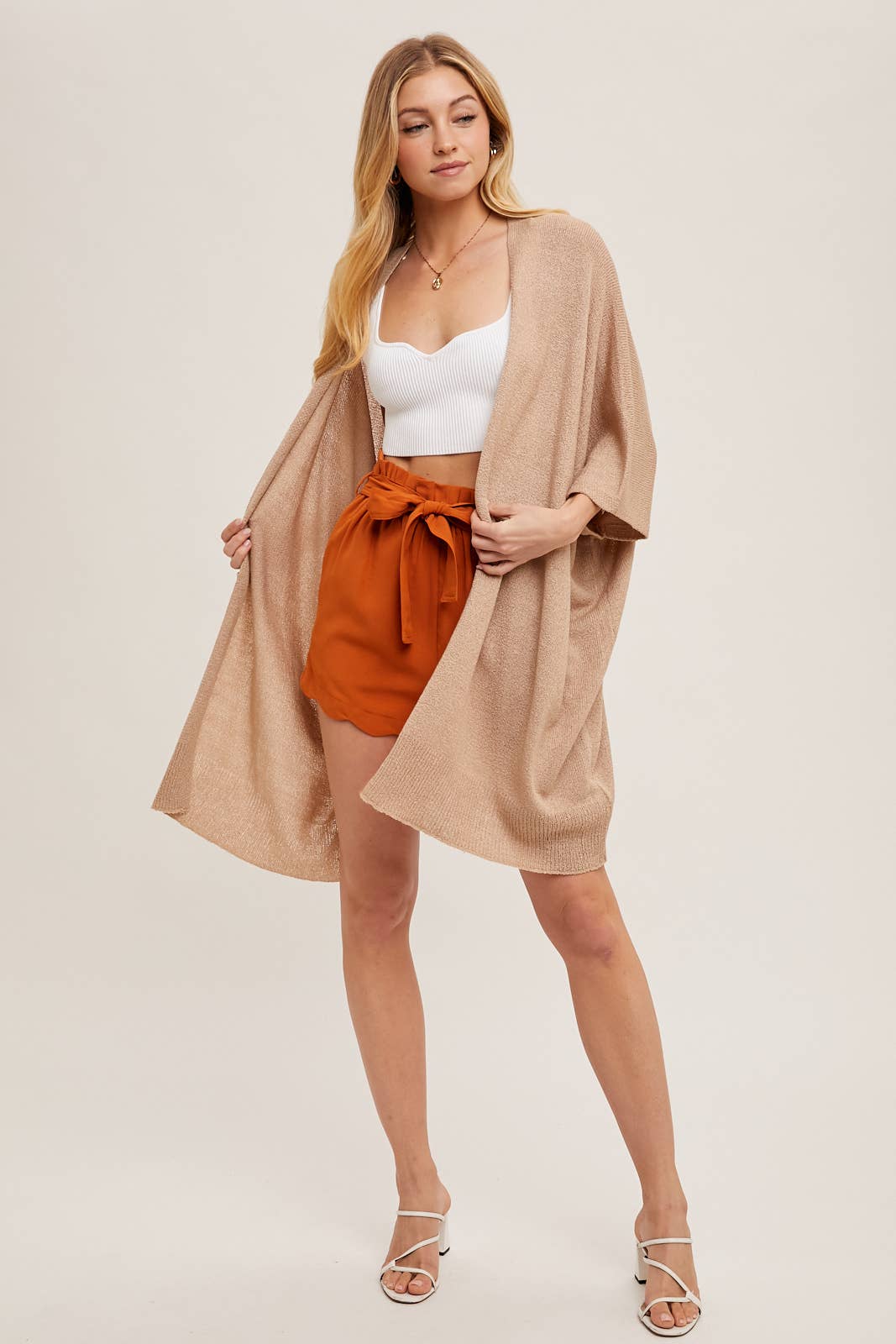 Wide Sleeve Open Front Cardigan