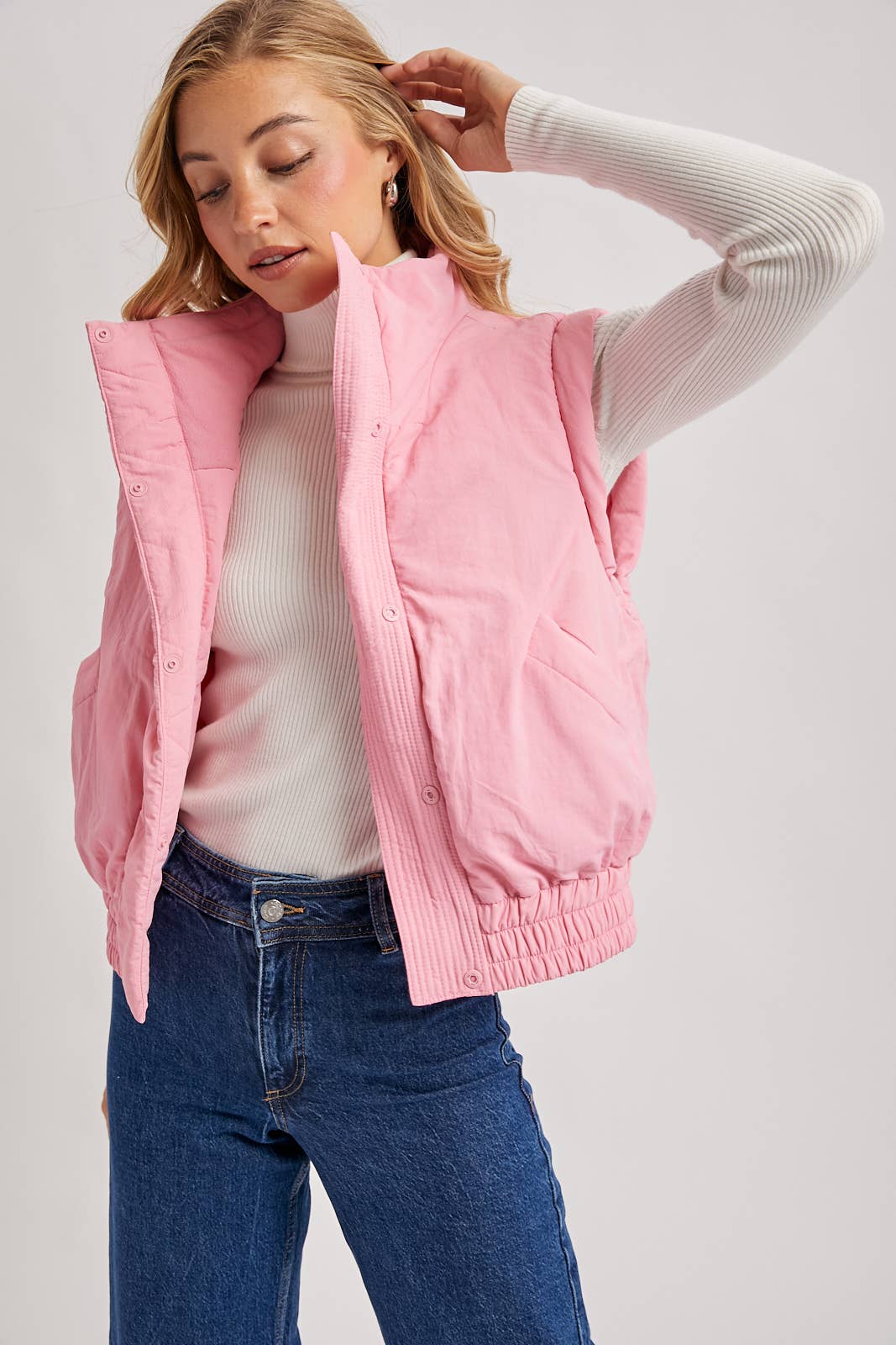 Bomber Style Puffer Vest